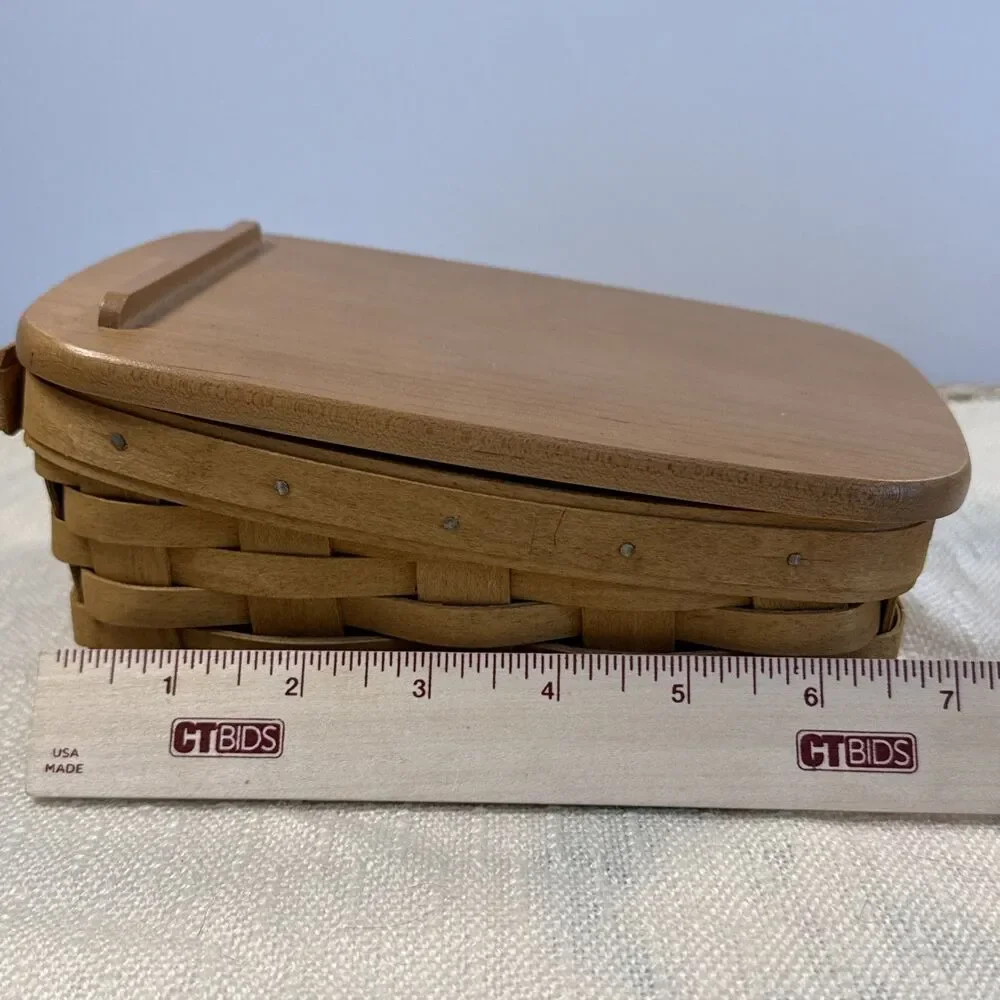 2004 Longaberger Note Pal Basket With Lid Decorative Wood Crafts